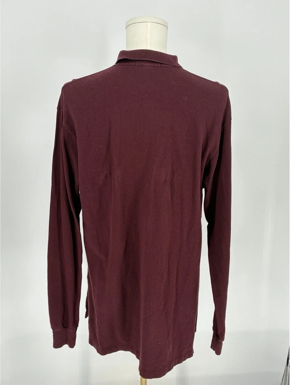 Polo Ralph Lauren Shirt Men Medium M Red Pony Long Sleeve Black Embroidered